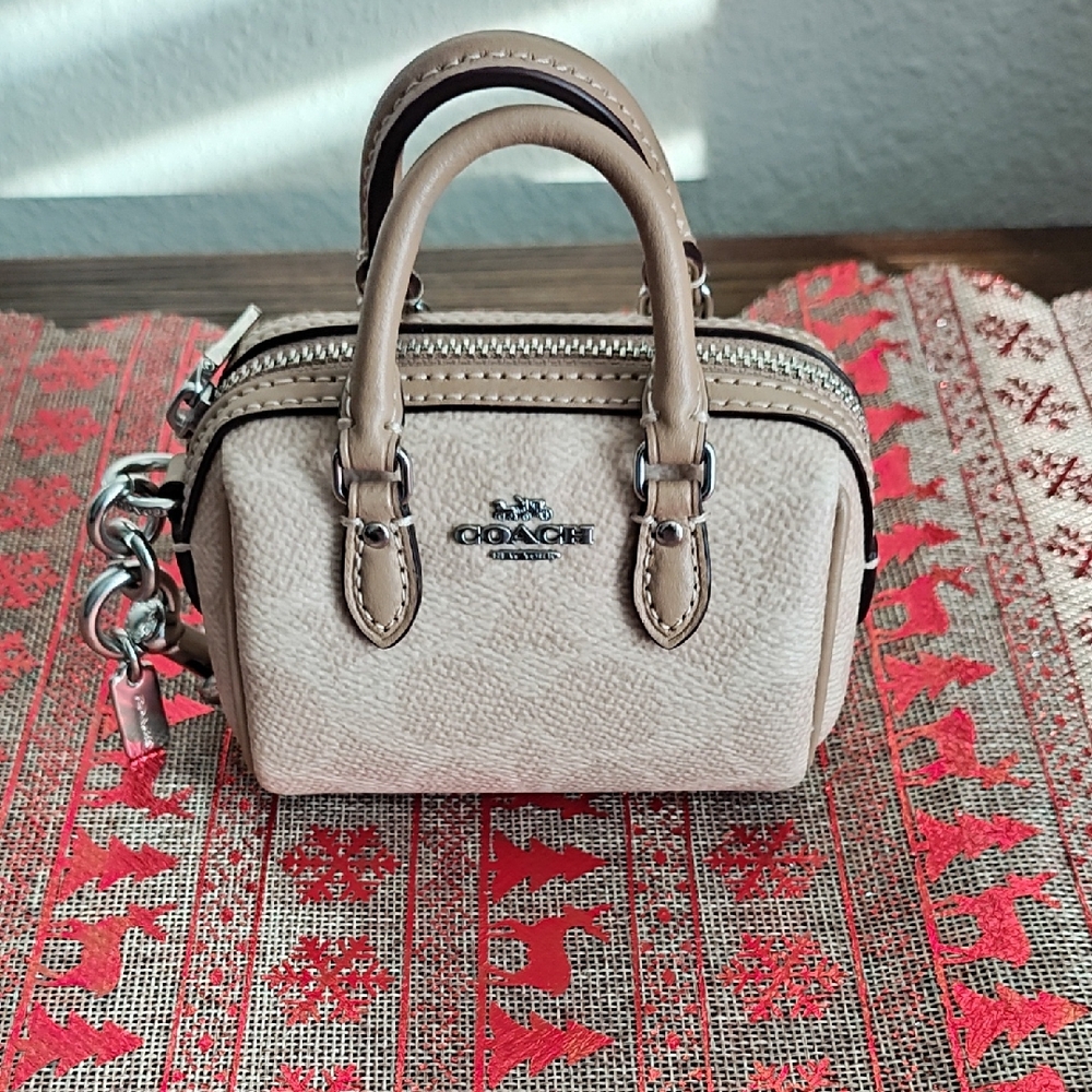 Coach Mini Bag Charm - Canvas